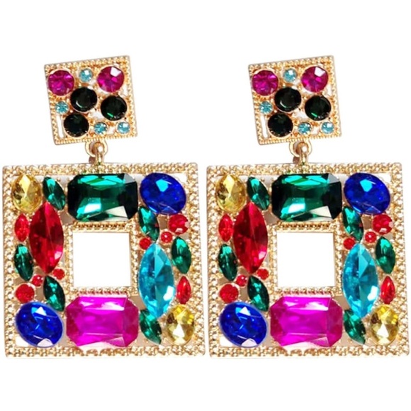 Multicolor statement earrings - Picture 1 of 2